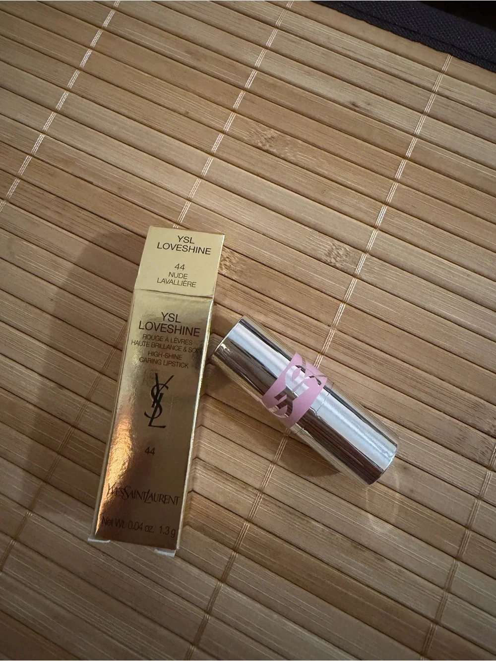 Yves Saint Laurent mini Candy Glow Lipstick —44B nude lavalliere